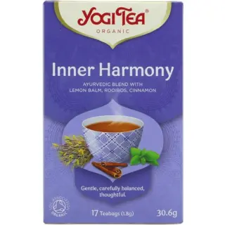 Yogi Tea Inner Harmony, Ayurvedic blend with lemon balm, rooibos, cinnamon. 17 teabags, 30.6g.