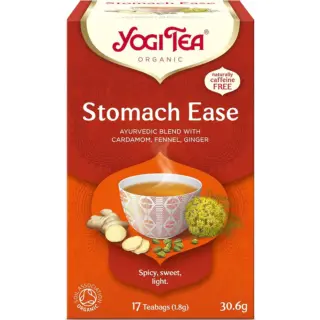 Yogi Tea Stomach Ease, organic, cardamom, fennel, ginger, 17 teabags, 30.6g, caffeine-free.