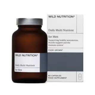 Wild Nutrition Daily Multi Nutrient for Men, 60 capsules, brown bottle and box.