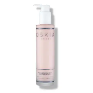 Oskia London Renaissance Body Treatment Milk bottle with pump dispenser.