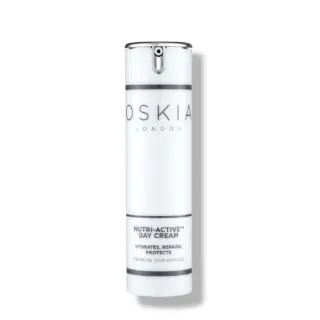 Oskia London Nutri-Active Day Cream bottle with silver pump.