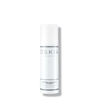 Oskia London Universal Hyaluronic Acid Serum in a white bottle.