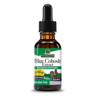 Brown bottle of Blue Cohosh Extract, 30ml, alcohol-free, by Nature's Answer.