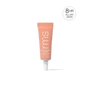 Peach tube of rms Cashmere Matte Eyelights, 8.5 mL, with "8 HR ALL DAY WEAR" badge.
