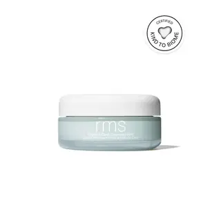 RMS Coconut Clean Cleansing Balm jar with Kind to Biome certification badge.