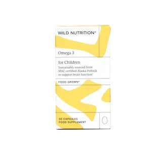 Wild Nutrition Omega 3 for Children, 30 capsules, sustainably sourced Alaska Pollock.