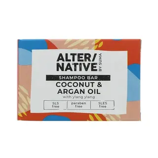 ALTER/NATIVE by Suma shampoo bar, coconut and argan oil, SLS and paraben free.