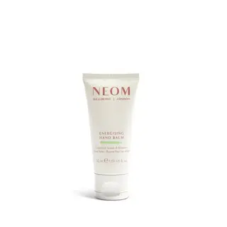 NEOM Wellbeing Energising Hand Balm, 30ml tube. Grapefruit, lemon, rosemary scent.