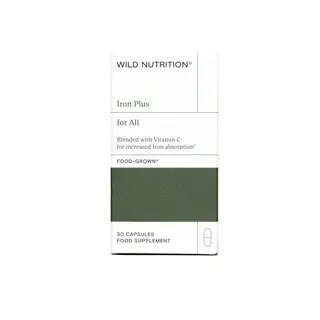 Wild Nutrition Iron Plus box, 30 capsules, food supplement.