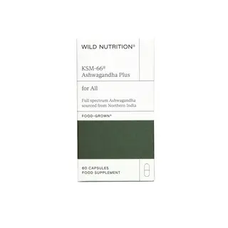 Wild Nutrition KSM-66 Ashwagandha Plus, 60 capsules, food supplement.