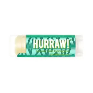 Hurraw! coconut mint lemongrass lip balm, 4.8g tube, green packaging.