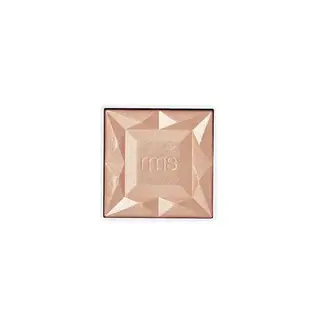 Square compact with embossed geometric pattern and "rms" logo in the centre.