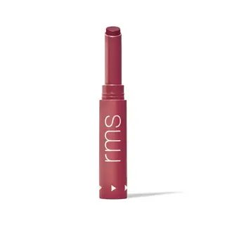 Red lipstick tube with "rms" text on the side.