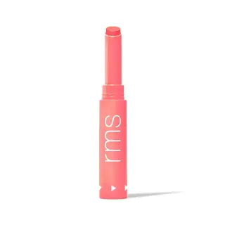Coral pink lipstick in a tube with "rms" text on the side.