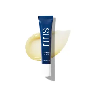 Blue tube of rms Lipnights on a smear of cream, 9g, 0.31 oz.