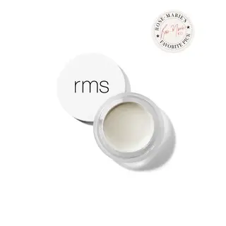 RMS Beauty cream highlighter with open lid. Seal reads "Rose-Marie's Favourite Pick".