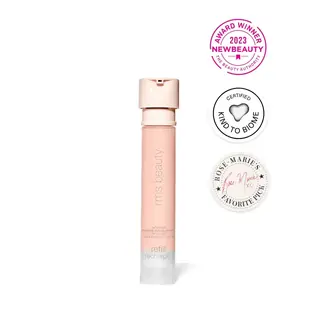 RMS Beauty Re Evolve Radiance Locking Primer with award and certification badges.