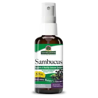 Sambucus black elderberry extract spray, 60ml, alcohol-free, preservative-free.