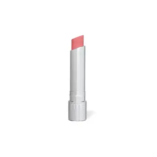 Silver lipstick tube with pink lipstick, "rms" on the cap.