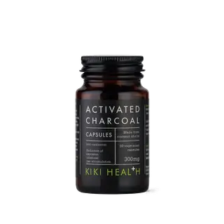 Kiki Health Activated Charcoal Capsules, 50 vegetarian capsules, 300mg, made from coconut shells.