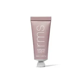 Pink tube of rms eyelights, 8.5ml, with white cap on white background.