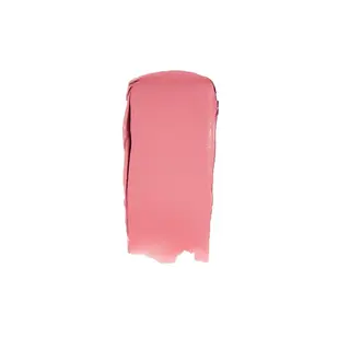 Pink lipstick smear on white background.