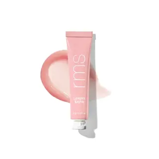 Pink tube of rms Liplights with a smear of pink gloss.