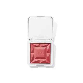 Open compact with red blush and embossed "rms" logo.