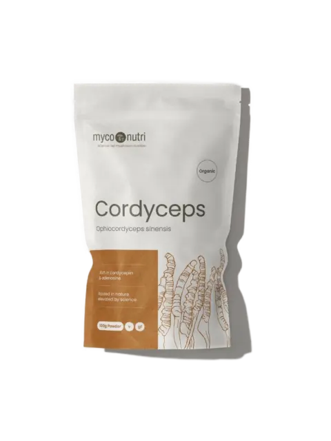 Cordyceps supplement pouch, 100g, organic, by MycoNutri.