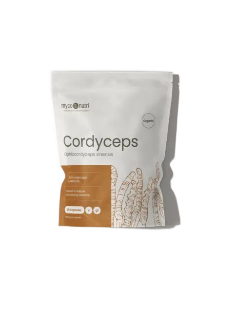 Cordyceps supplement pack, 60 capsules, organic, by MycoNutri.