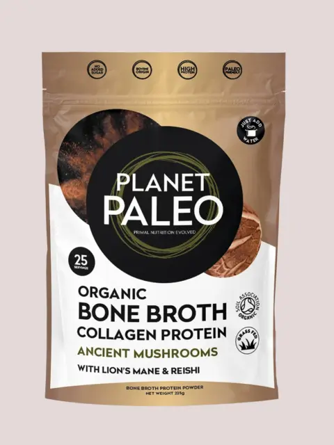 Planet Paleo Organic Bone Broth Collagen Protein with mushrooms, 225g.