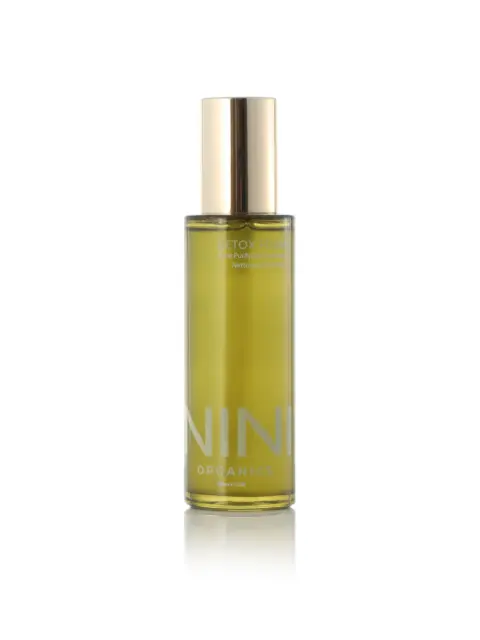 NINI Organics Detox Foam in a clear bottle with a gold cap, 100ml.