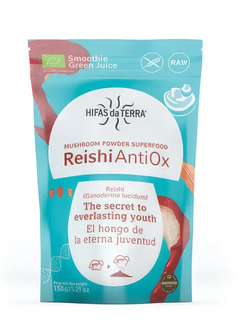 Reishi AntiOx mushroom powder superfood, 150g, by Hifas da Terra.