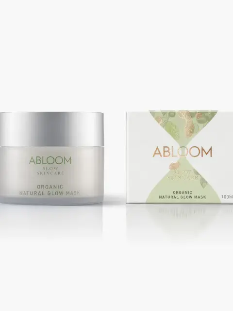 Abloom Organic Natural Glow Mask jar and box, 100ml.