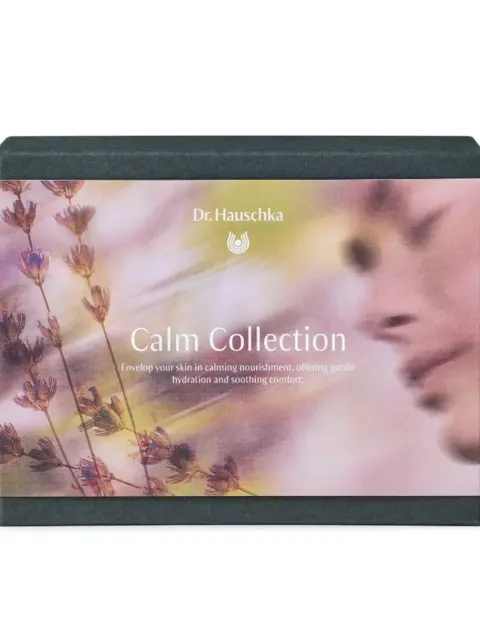 Dr. Hauschka Calm Collection box with lavender and blurred face design.