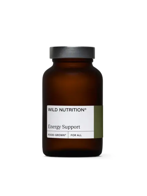 Brown bottle labelled "Wild Nutrition Energy Support".