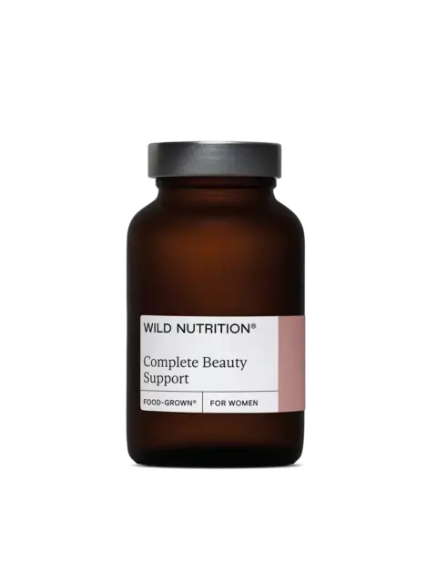 Brown bottle labelled "Wild Nutrition Complete Beauty Support".