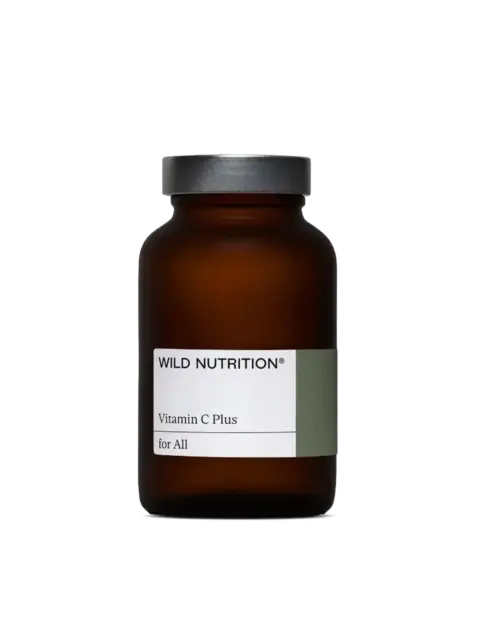 Brown bottle labelled "Wild Nutrition Vitamin C Plus for All".
