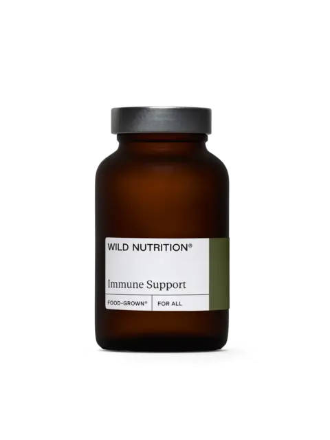 Brown bottle labelled "Wild Nutrition Immune Support".