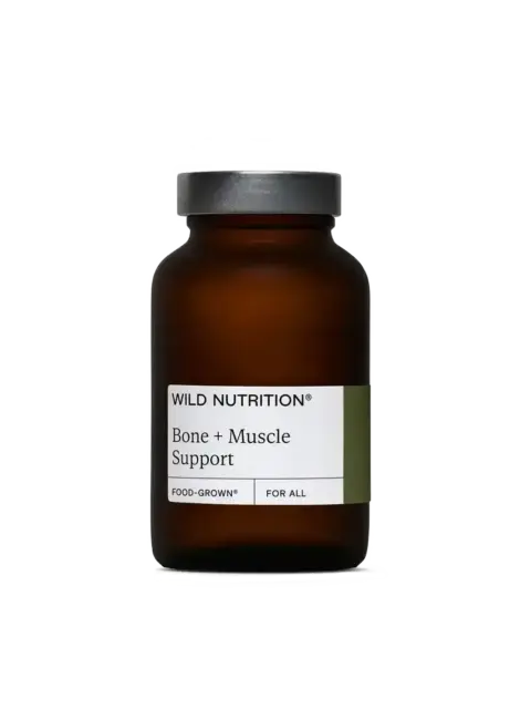 Brown bottle labelled "Wild Nutrition Bone + Muscle Support".