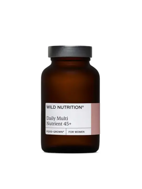 Brown bottle of Wild Nutrition Daily Multi Nutrient 45+ for women.
