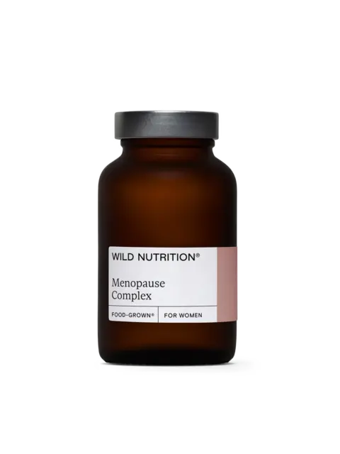 Brown bottle labelled "Wild Nutrition Menopause Complex".