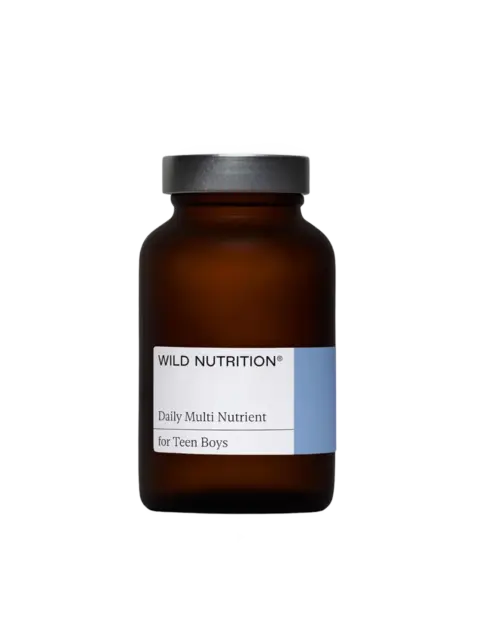 Brown bottle labelled "Wild Nutrition Daily Multi Nutrient for Teen Boys".