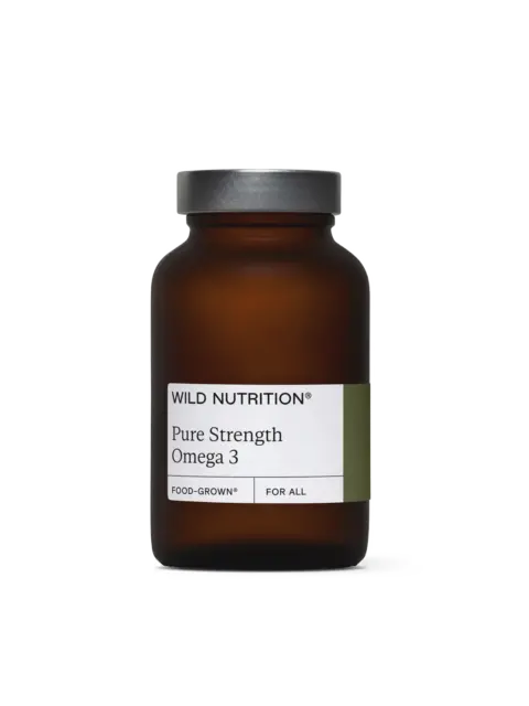 Brown bottle labelled "Wild Nutrition Pure Strength Omega 3".