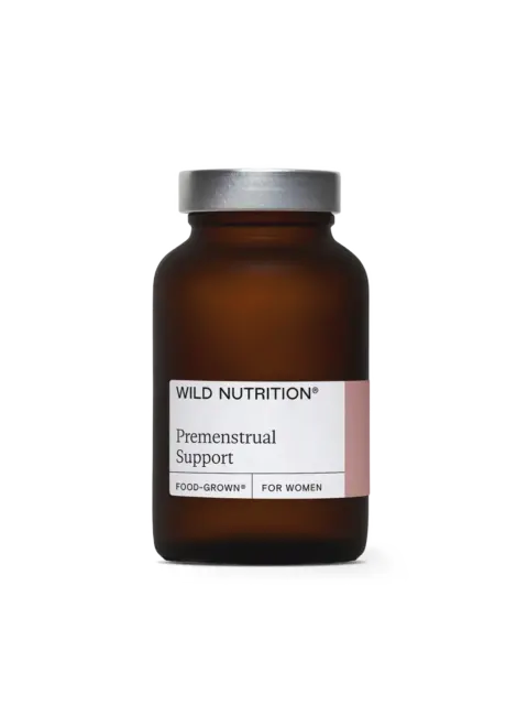 Brown bottle labelled "Wild Nutrition Premenstrual Support".
