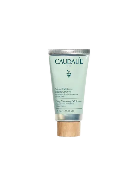 Caudalie Deep Cleansing Exfoliator, 75ml tube, volcanic sand and microbeads for all skin types.