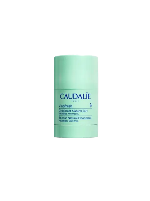 Caudalie Vinofresh deodorant in a light green container.