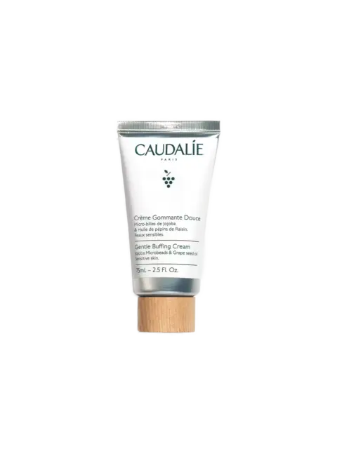 Caudalie Gentle Buffing Cream, 75ml tube, for sensitive skin with jojoba and grape seed oil.