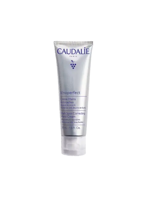 Caudalie Vinoperfect Dark Spot Correcting Hand Cream, 50ml tube.