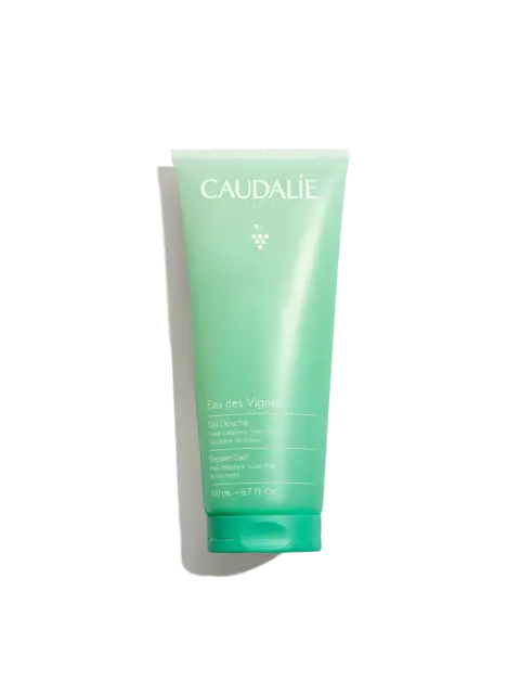 Caudalie Eau des Vignes shower gel, 200ml, green tube.